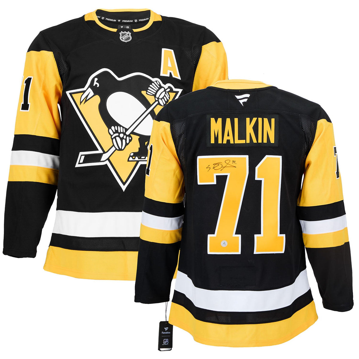 Evgeni Malkin Autographed Pittsburgh Penguins Fanatics Premium Jersey product image 3, provided for visual reference and