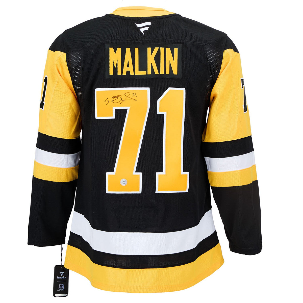 Evgeni Malkin Autographed Pittsburgh Penguins Fanatics Premium Jersey product image 1, provided for visual reference and