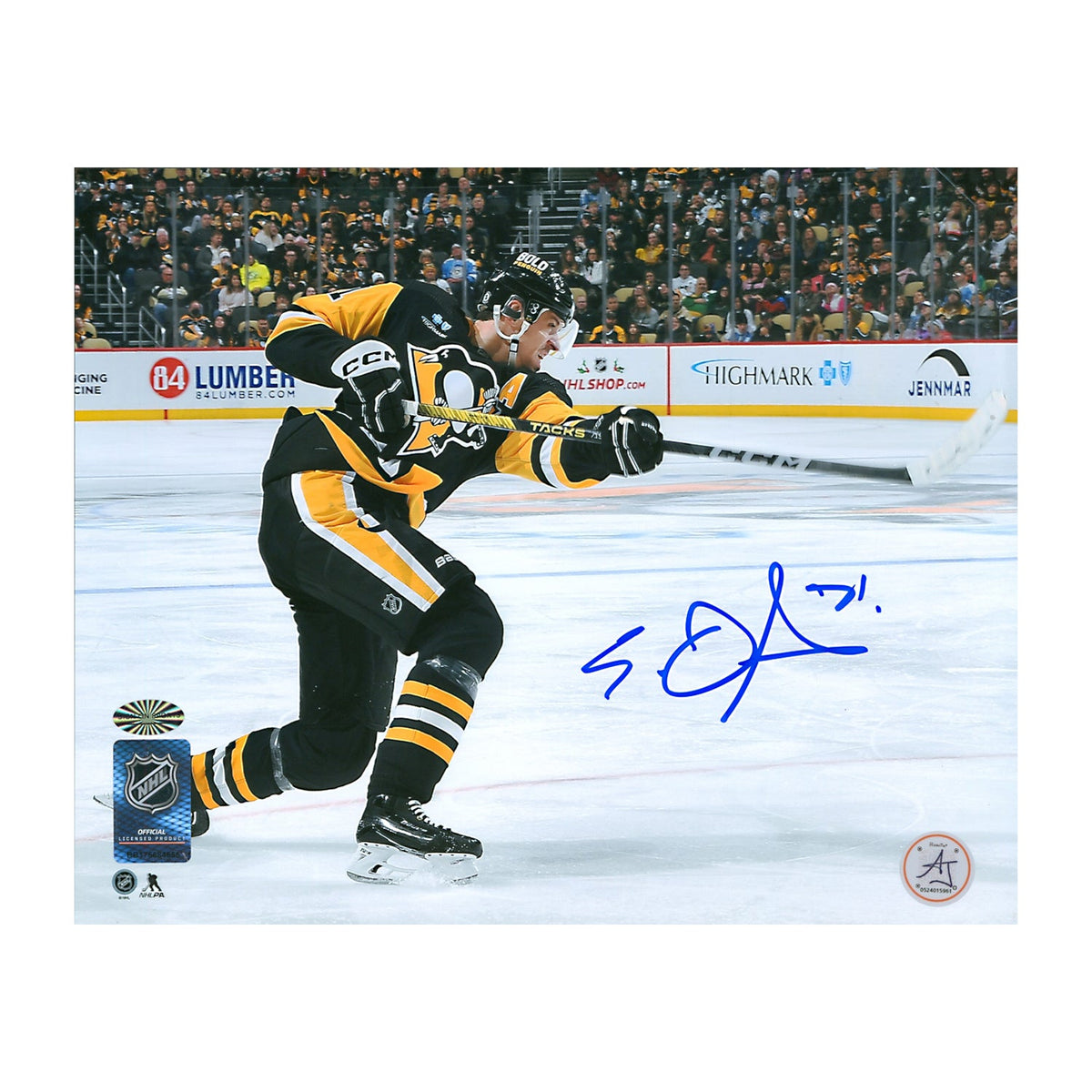 Evgeni Malkin Autographed Pittsburgh Penguins Slapshot 8x10 Photo product image 1, provided for visual reference and product