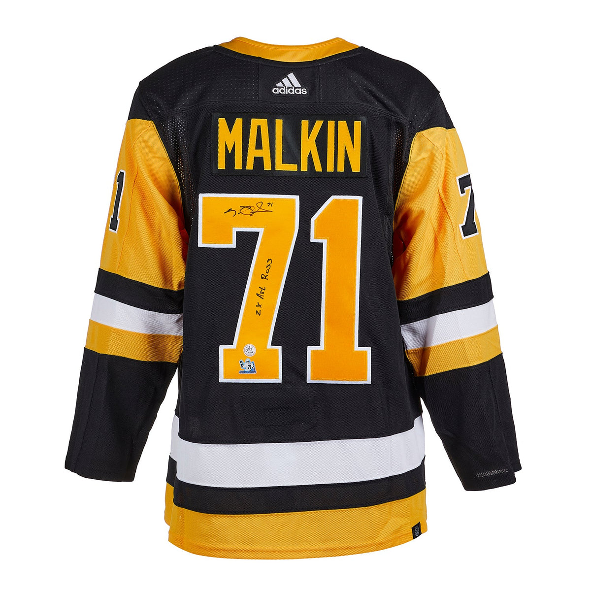 Evgeni Malkin Signed Pittsburgh Penguins adidas Jersey with Art Ross Note product image 1, provided for visual reference and