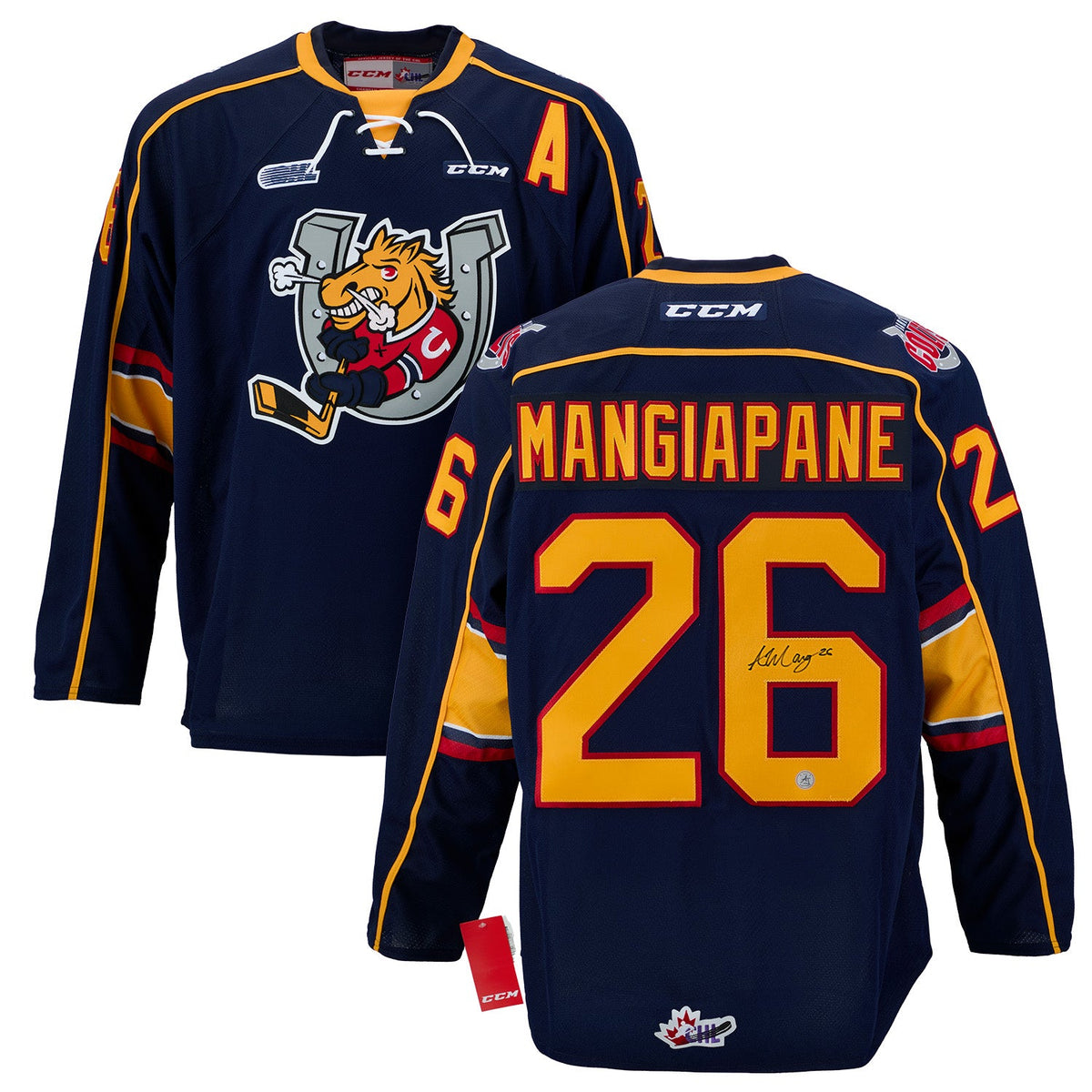 Andrew Mangiapane Autographed Barrie Colts CCM CHL Hockey Jersey product image 3, provided for visual reference and product
