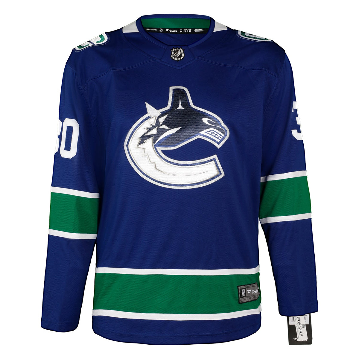 Cesare Maniago Signed Vancouver Canucks Fanatics Breakaway Jersey product image 2, provided for visual reference and product