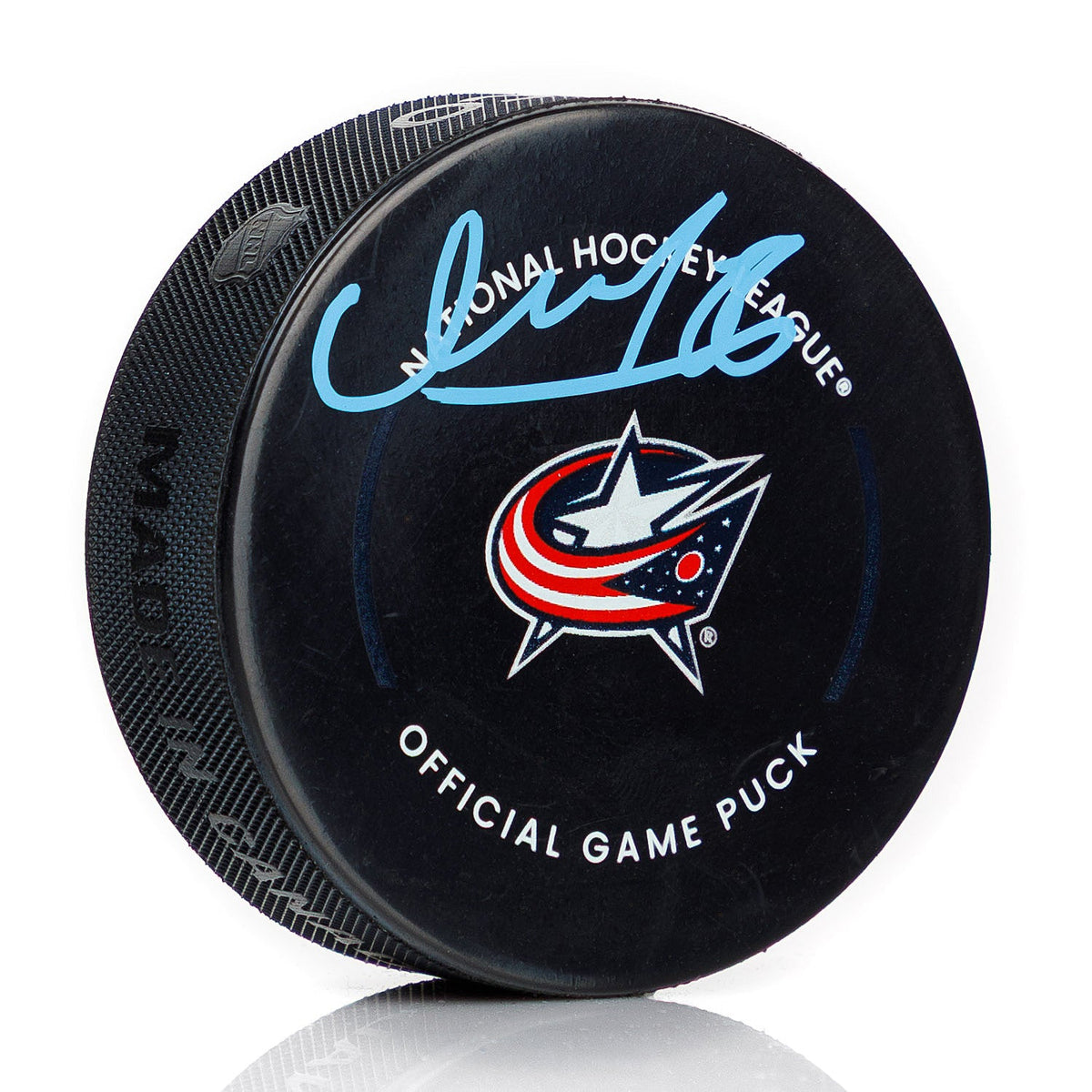Kirill Marchenko Signed Columbus Blue Jackets Official Game Puck product image 1, provided for visual reference and product