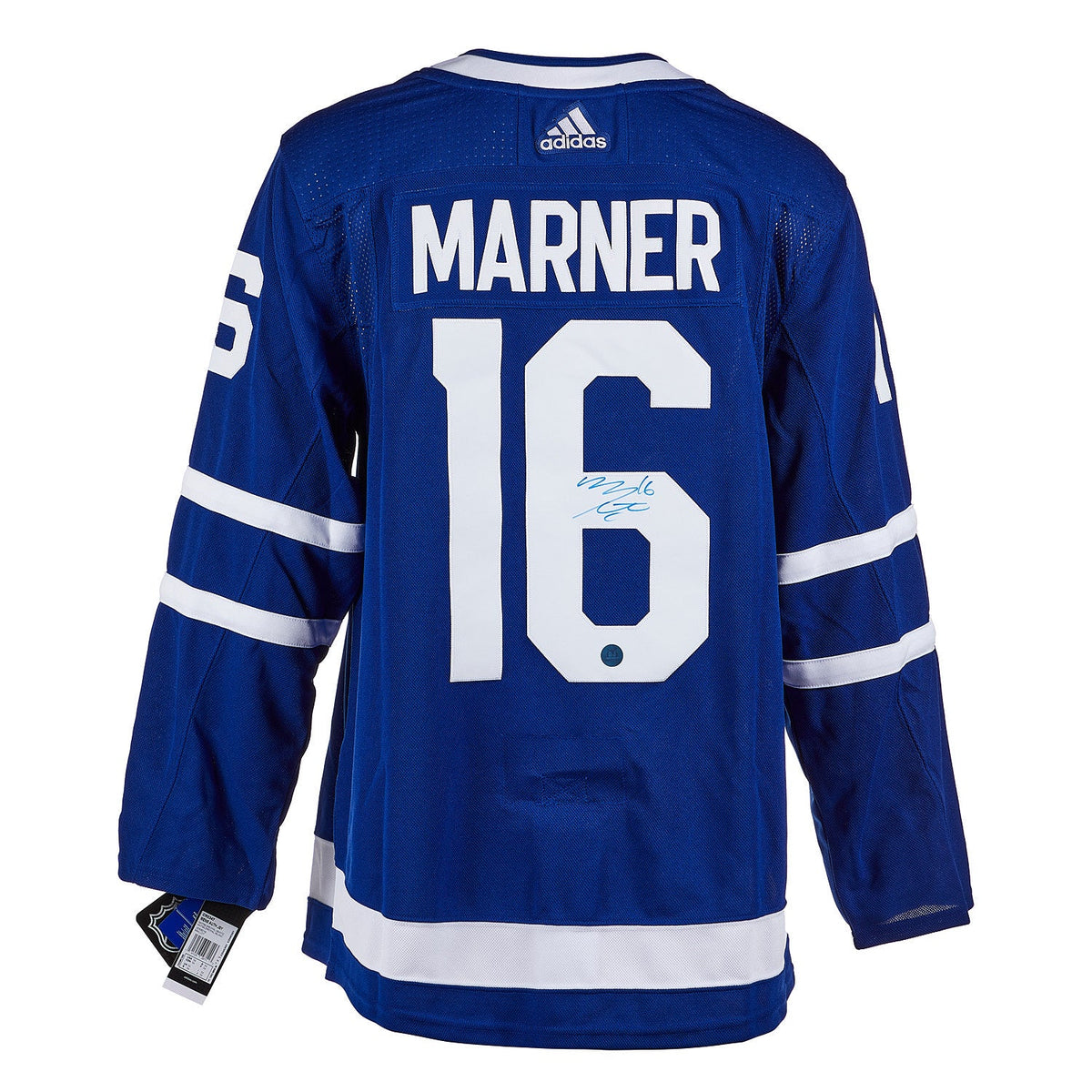 Mitch Marner Autographed Toronto Maple Leafs Blue adidas Jersey product image 1, provided for visual reference and product