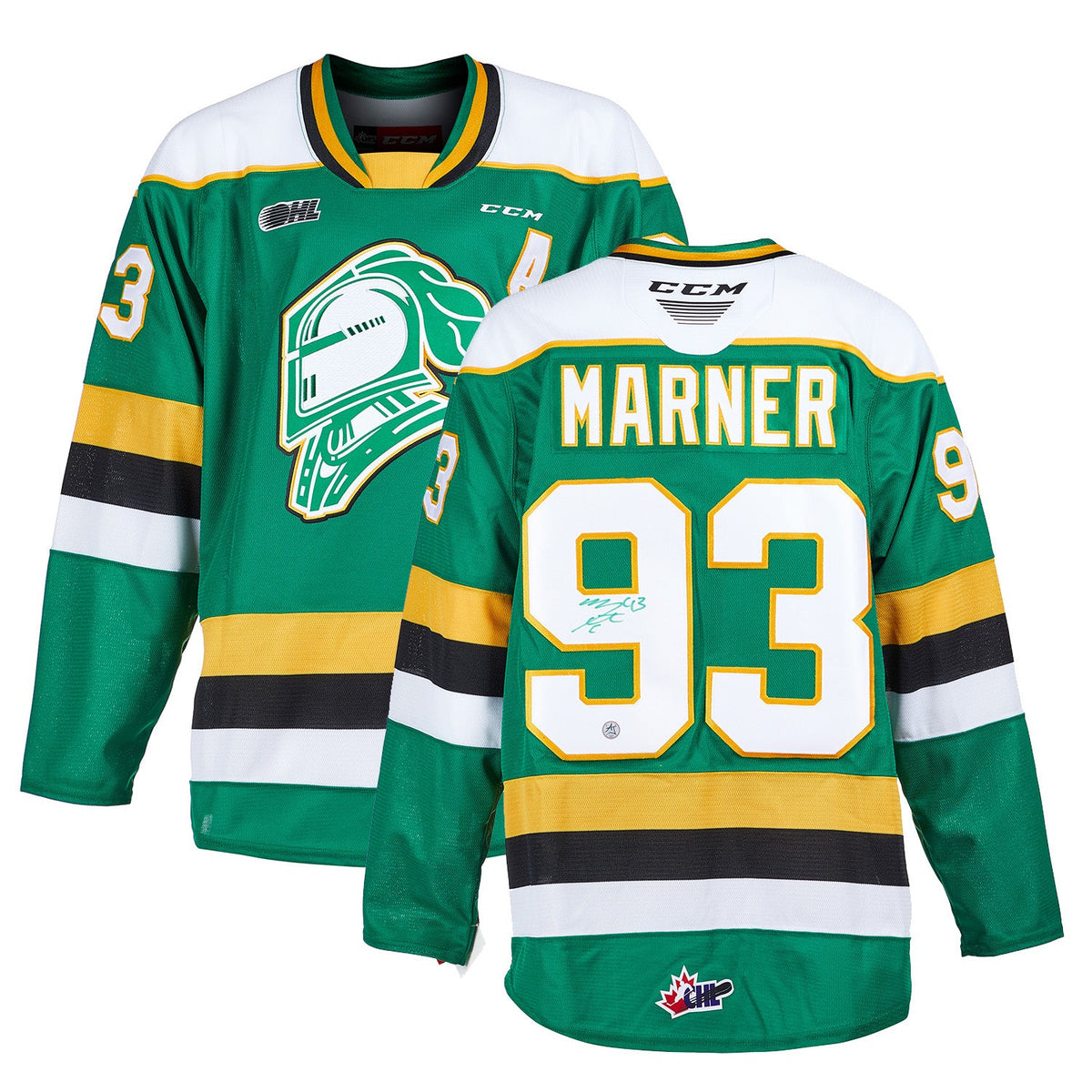 Mitch Marner Autographed London Knights Replica CCM Hockey Jersey product image 3, provided for visual reference and product