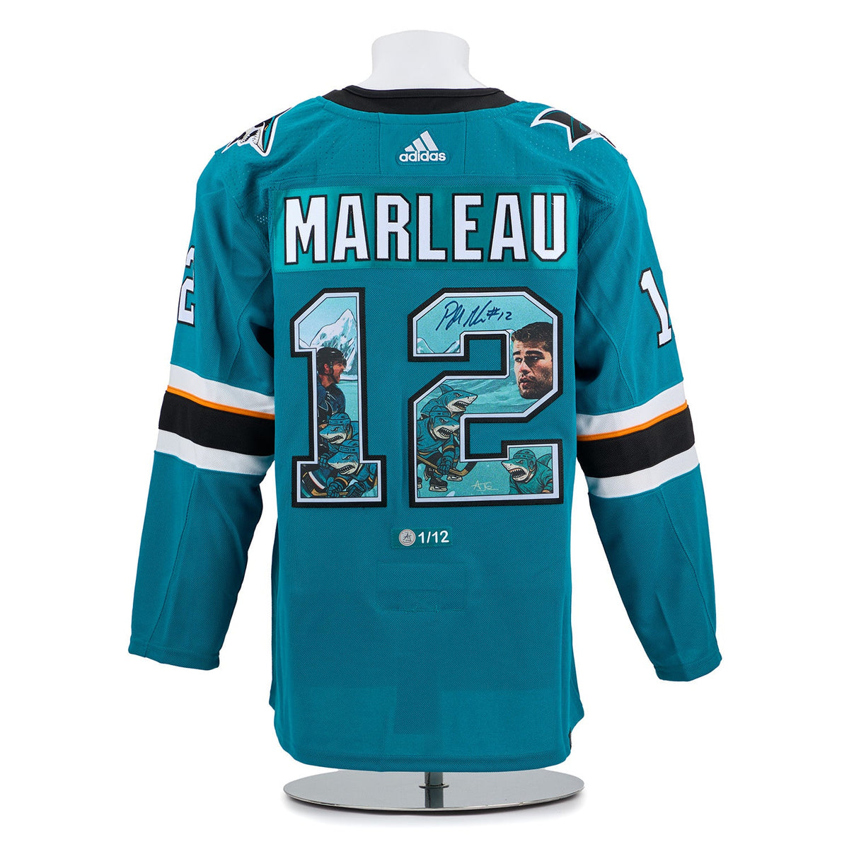 Patrick Marleau Signed San Jose Sharks Comic Book Art Jersey #1/12 product image 1, provided for visual reference and