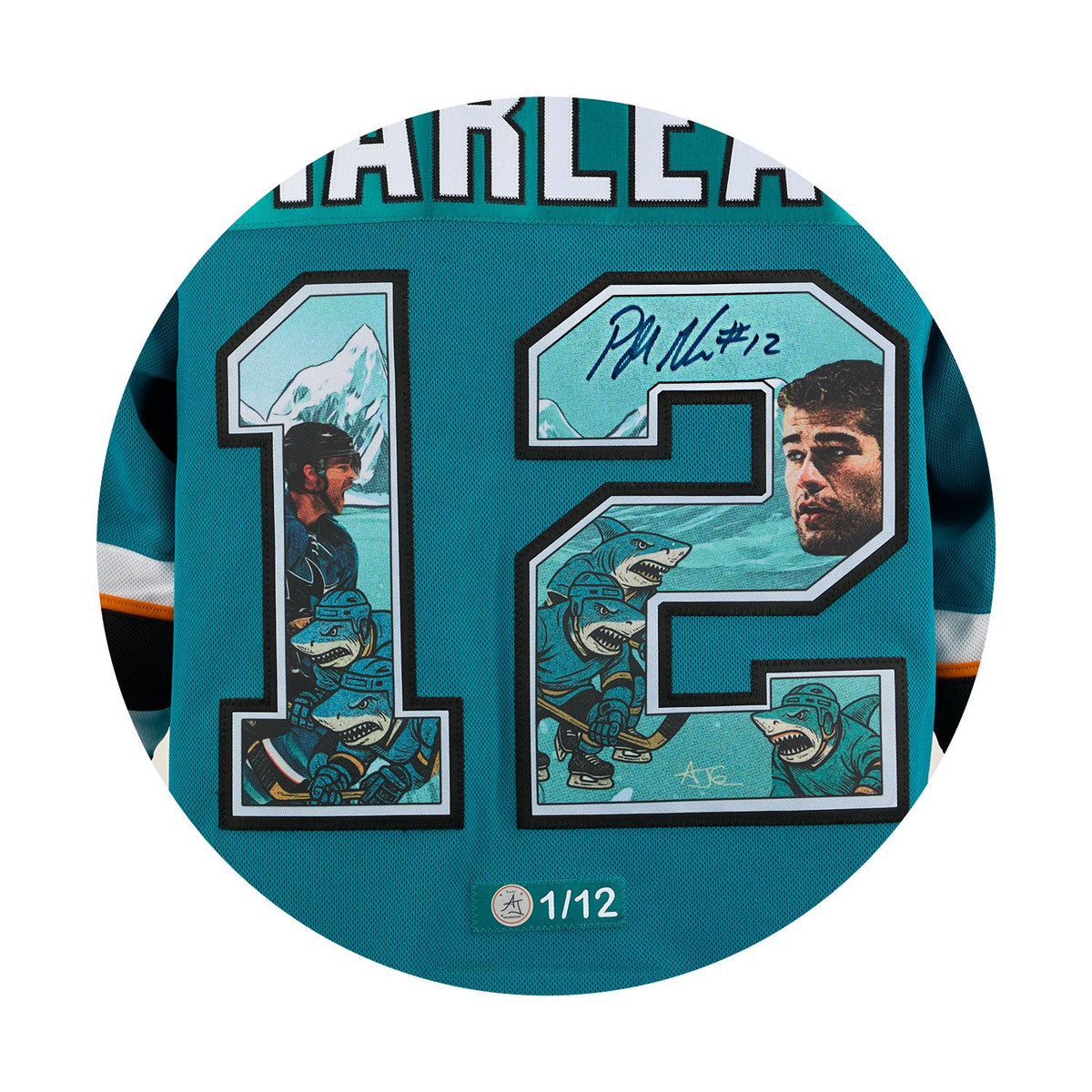 Patrick Marleau Signed San Jose Sharks Comic Book Art Jersey #1/12 product image 3, provided for visual reference and