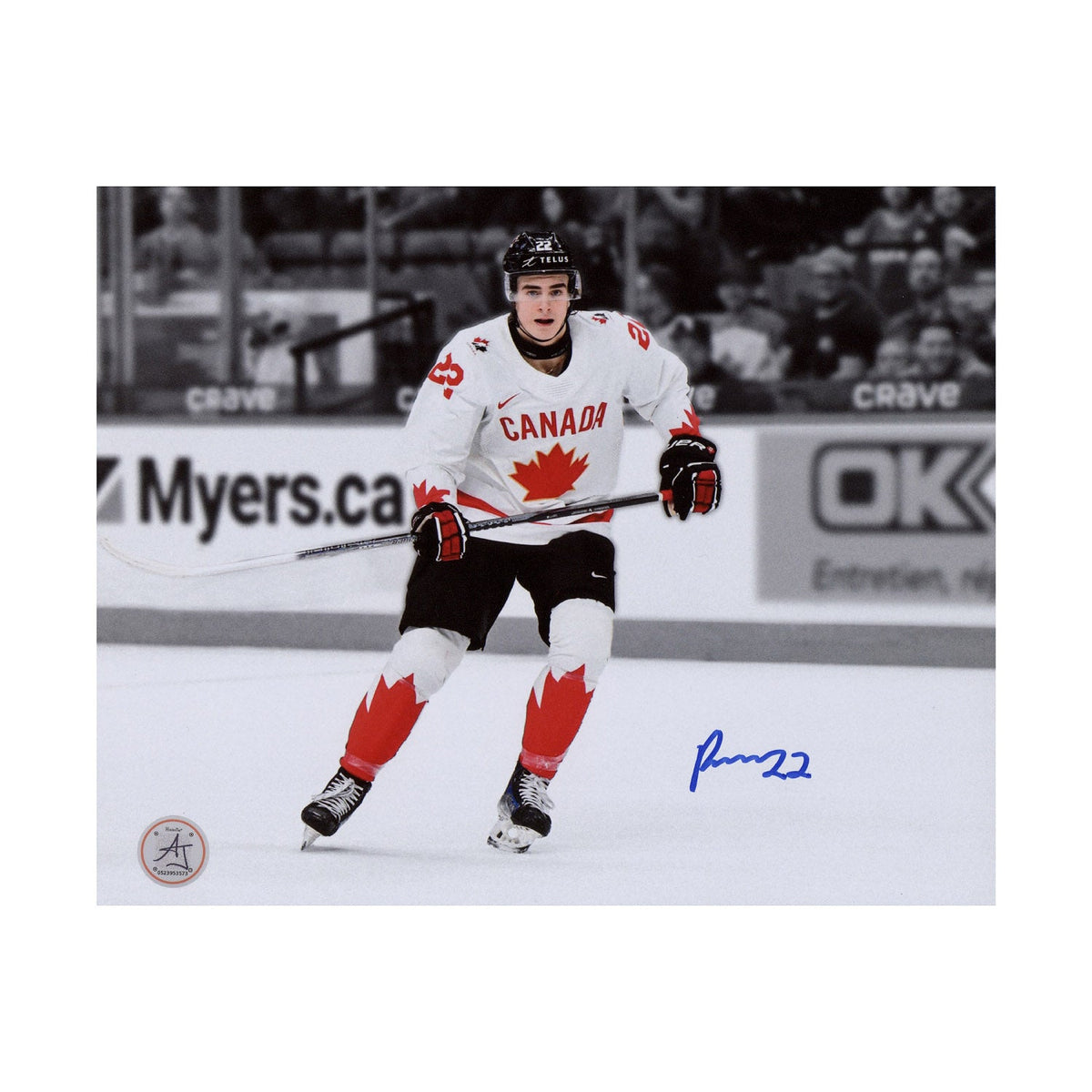 Porter Martone Signed Team Canada Color Isolation 8x10 Photo product image 1, provided for visual reference and product