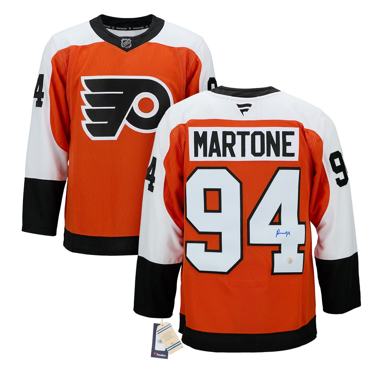 Porter Martone Signed Philadelphia Flyers Fanatics Premium Jersey product image 3, provided for visual reference and product