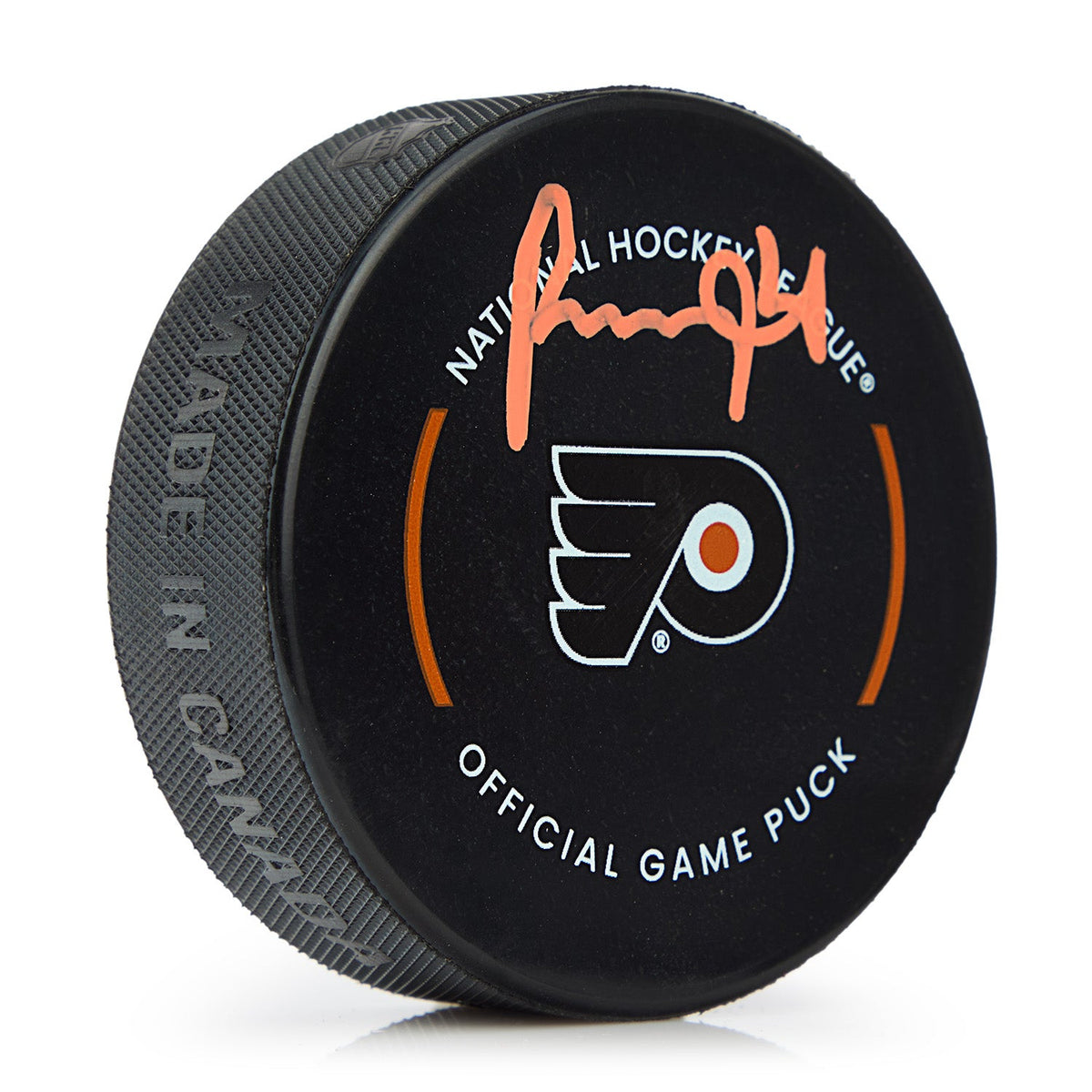 Porter Martone Signed Philadelphia Flyers Official Game Puck product image 1, provided for visual reference and product