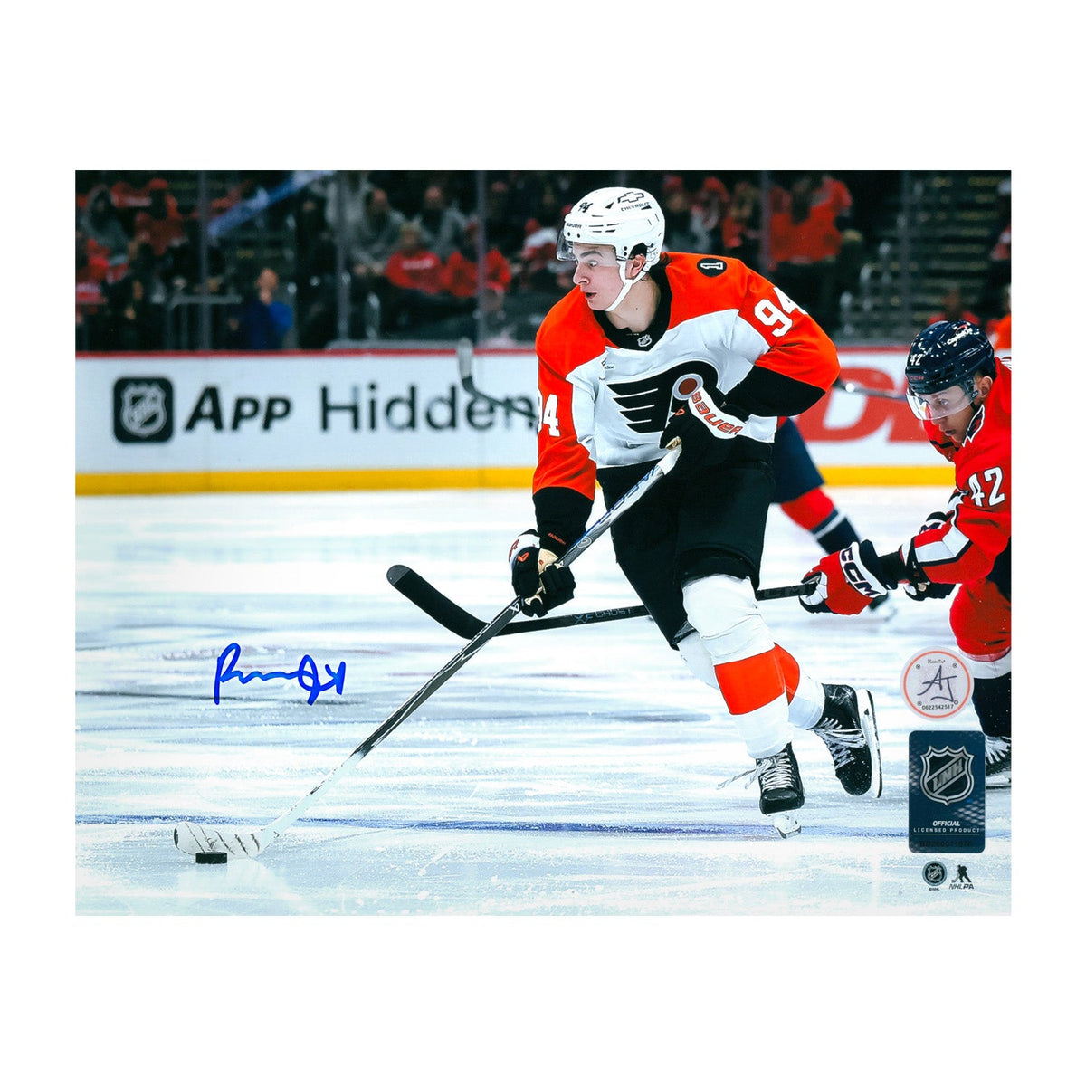 Porter Martone Autographed Philadelphia Flyers 1st NHL Game 8x10 Photo product image 1, provided for visual reference and