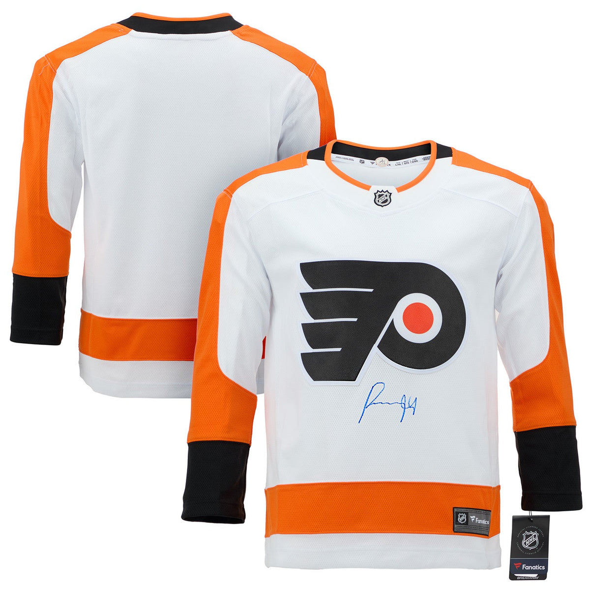 Porter Martone Signed Philadelphia Flyers Youth White Fanatics Breakaway Jersey product image 3, provided for visual