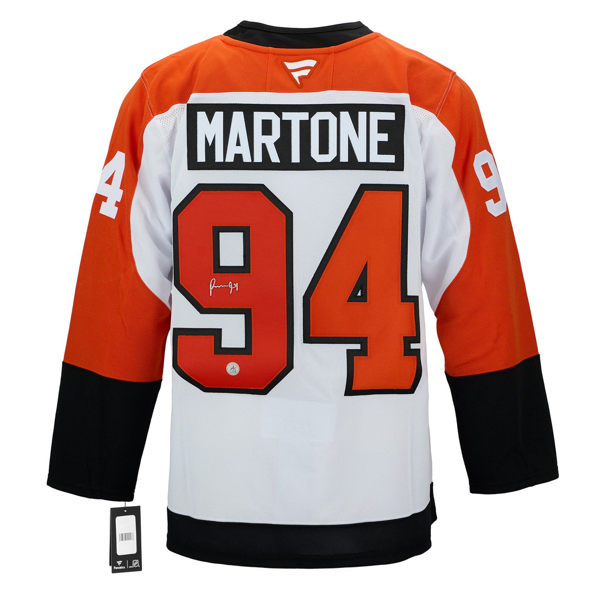 Porter Martone Signed Philadelphia Flyers White Fanatics Premium Jersey product image 1, provided for visual reference and