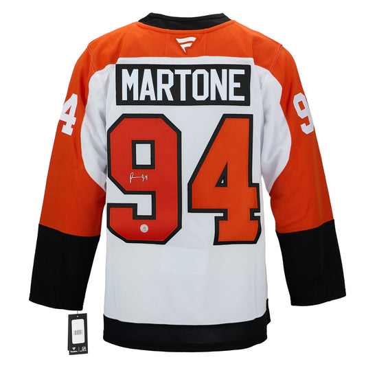 Porter Martone Signed Philadelphia Flyers White Fanatics Premium Jersey product image 1, provided for visual reference and