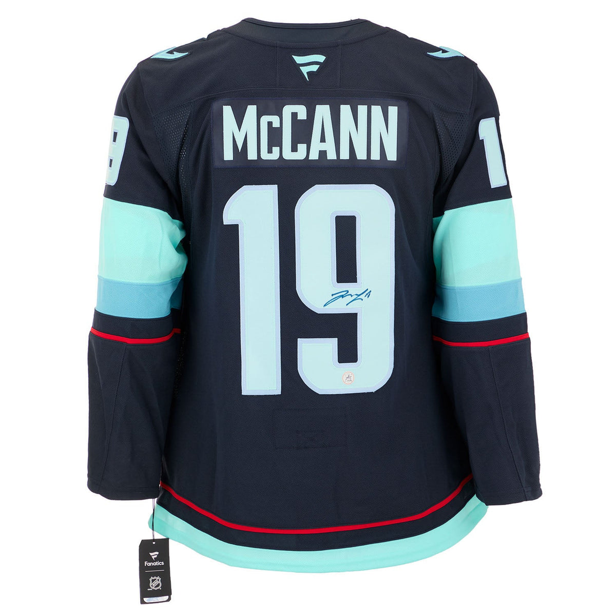 Jared McCann Autographed Seattle Kraken Fanatics Premium Jersey product image 1, provided for visual reference and product