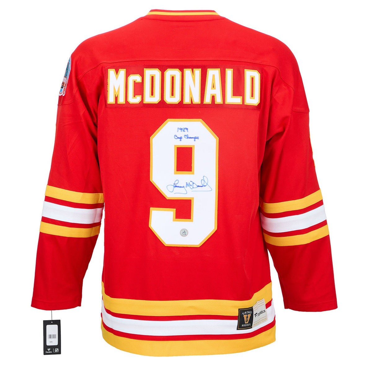 Lanny McDonald Calgary Flames Signed 1989 Stanley Cup Fanatics Jersey product image 1, provided for visual reference and