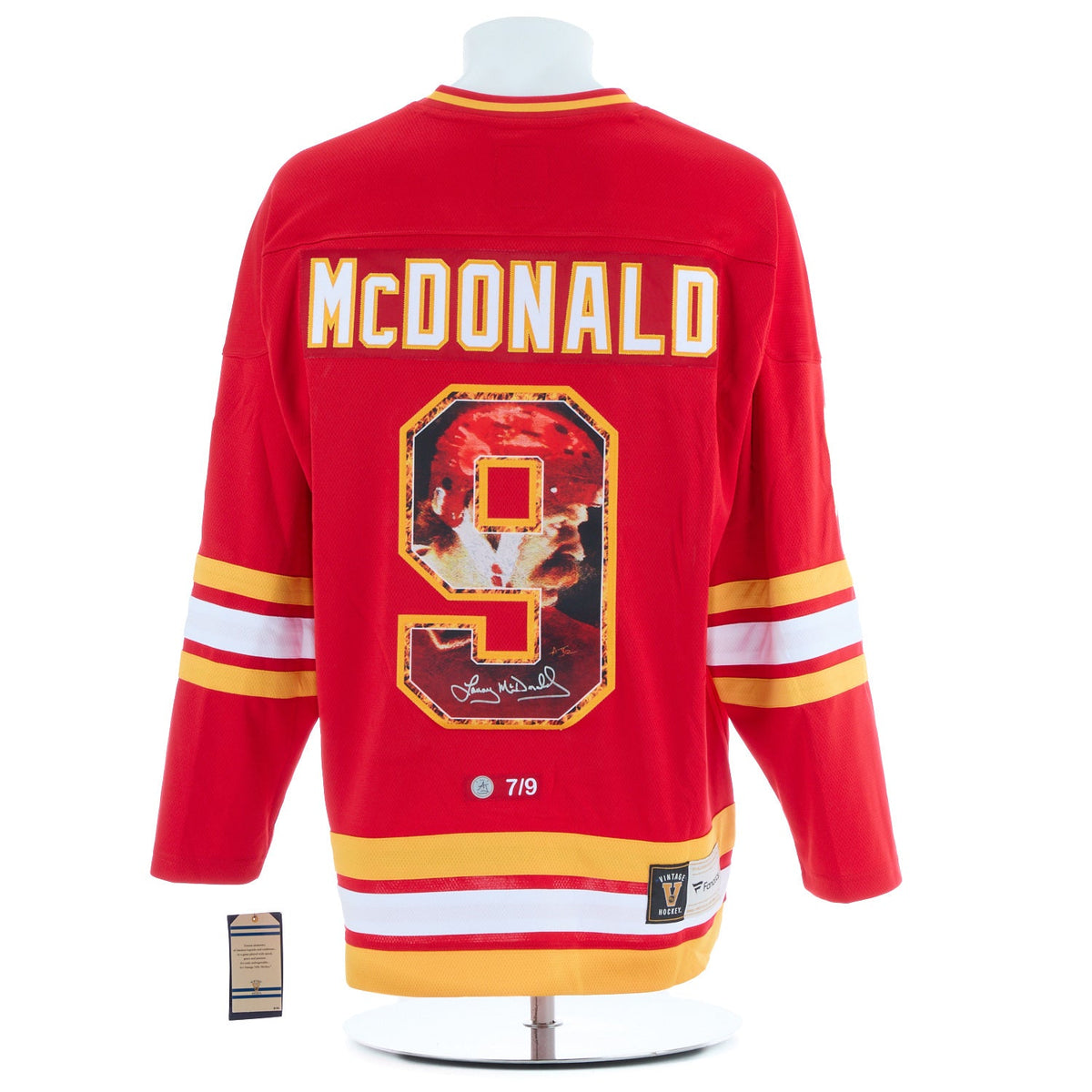 Lanny McDonald Signed Calgary Flames Legend Profile Art Jersey #7/9 product image 1, provided for visual reference and