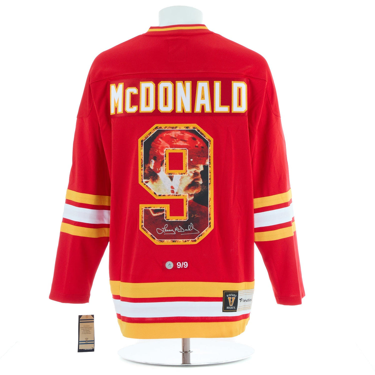 Lanny McDonald Signed Calgary Flames Legend Profile Art Jersey #9/9 product image 1, provided for visual reference and
