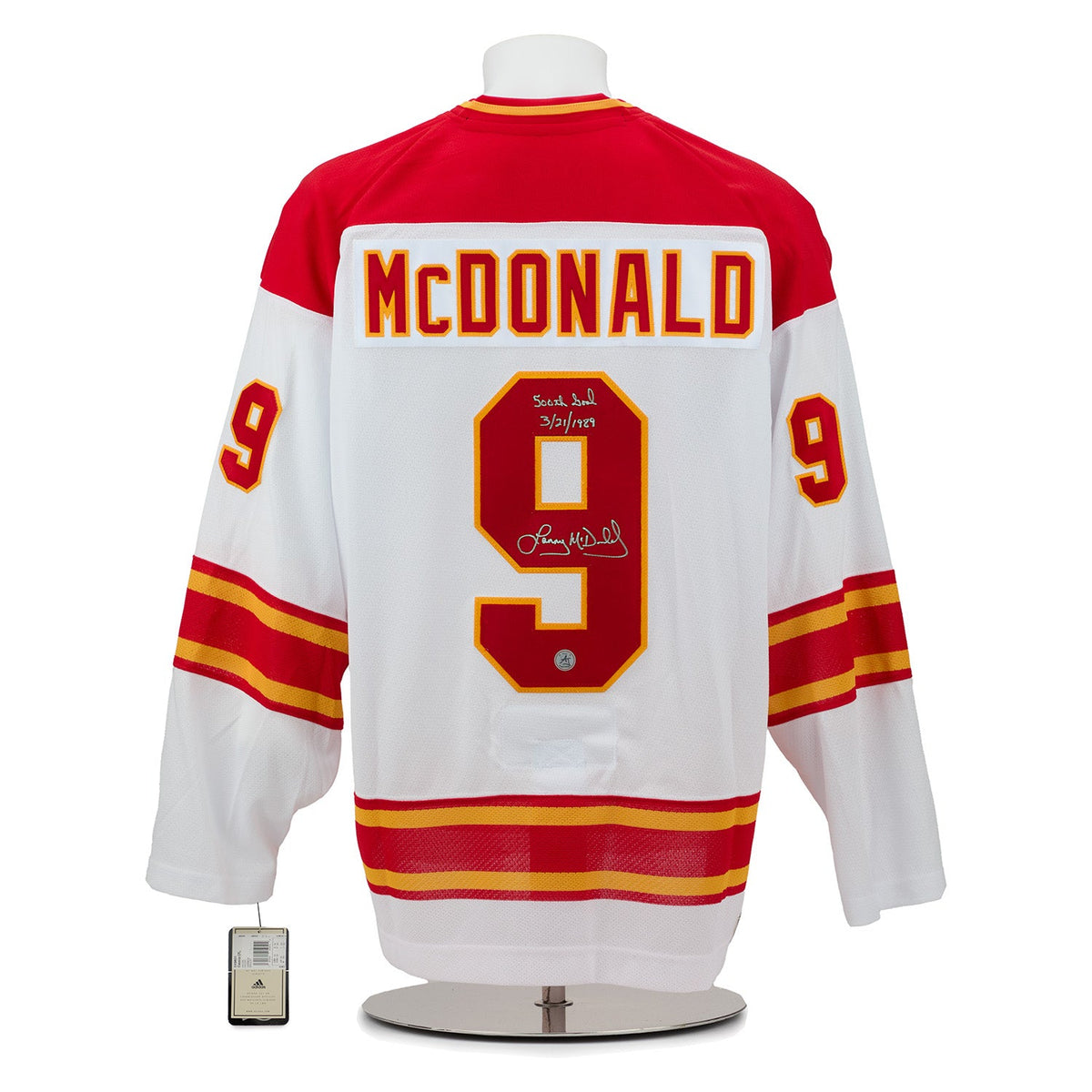 Lanny McDonald Signed & Dated Calgary Flames Team Classic adidas Jersey product image 1, provided for visual reference and