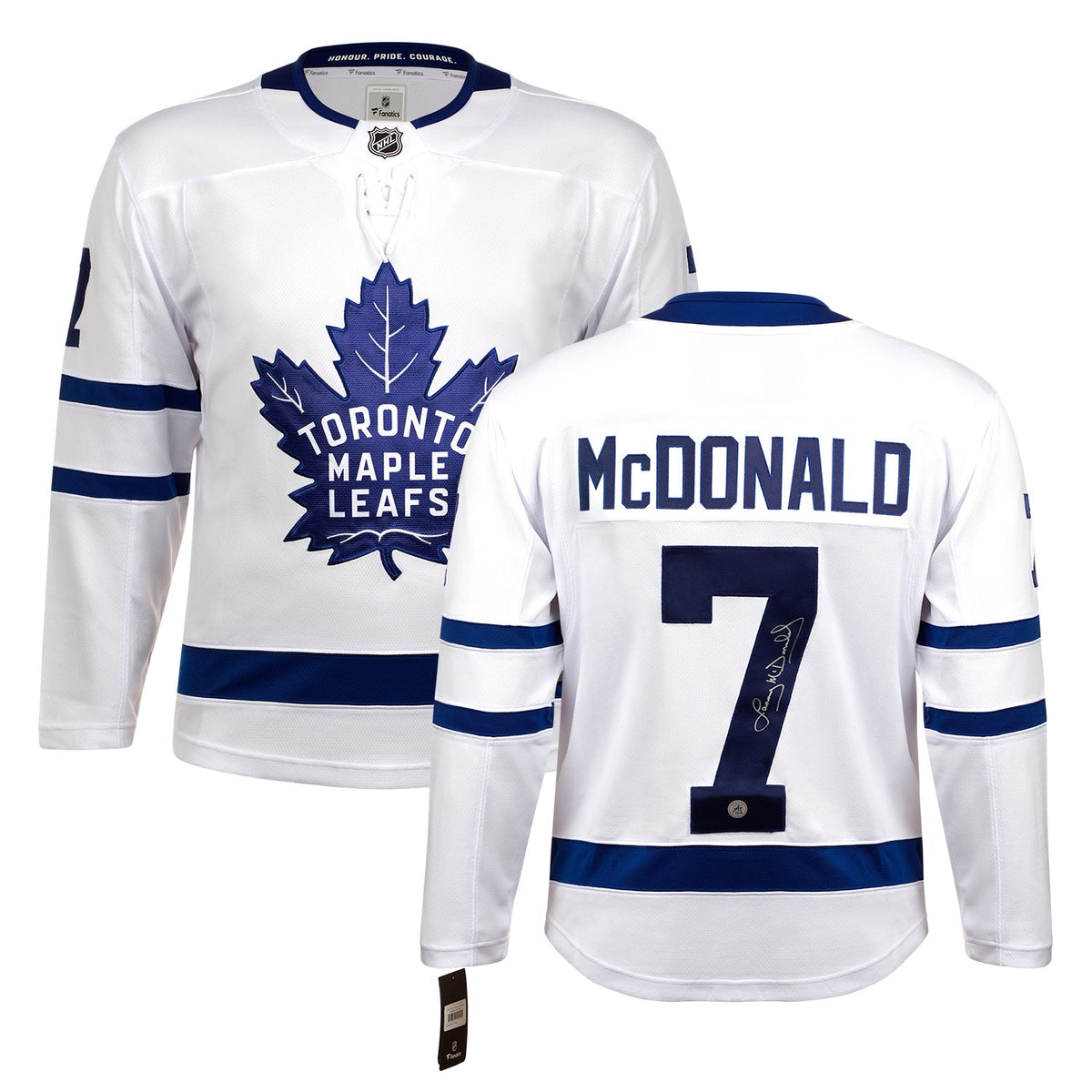 Lanny McDonald Autographed Toronto Maple Leafs White Fanatics Breakaway Jersey product image 3, provided for visual