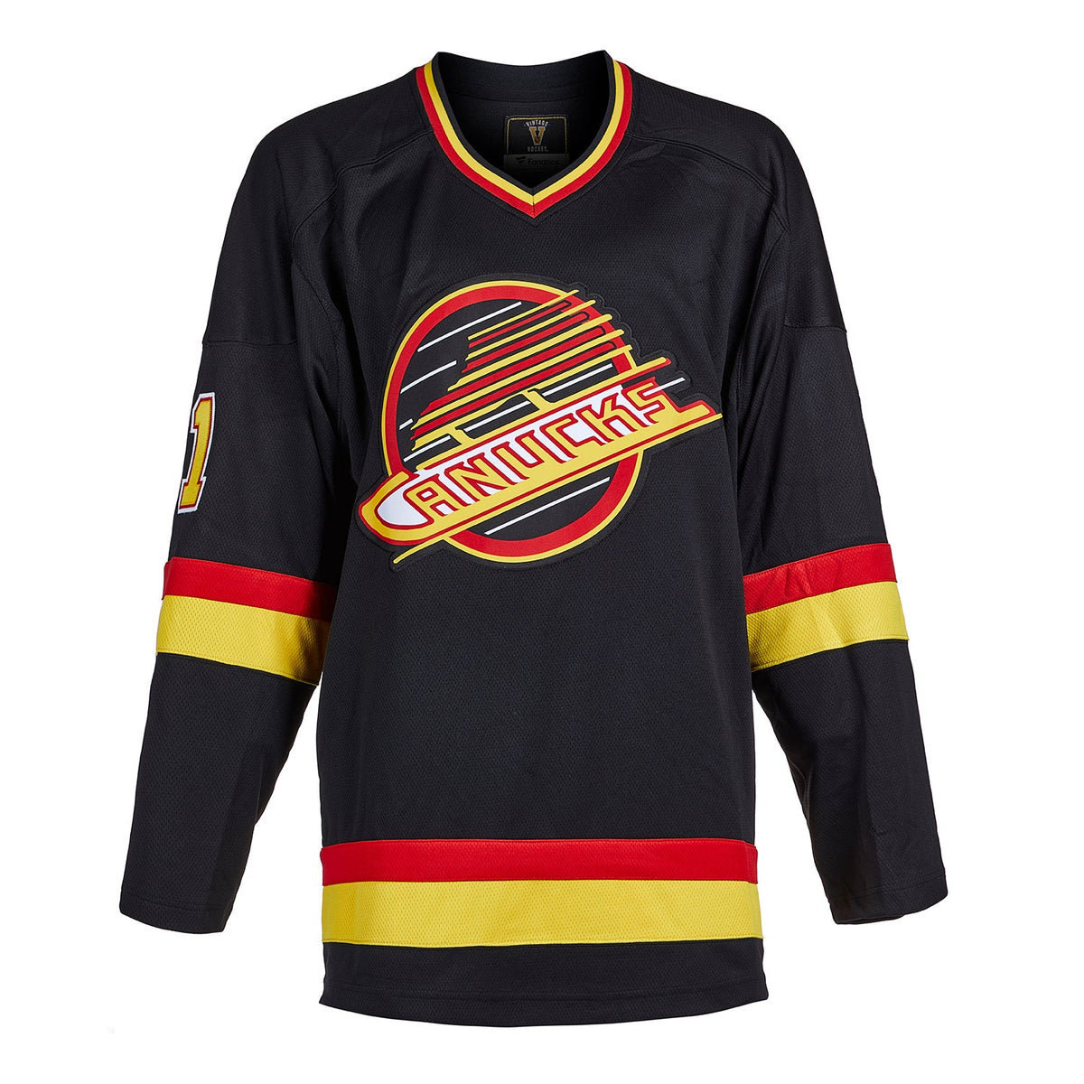 Kirk McLean Signed Vancouver Canucks Black Fanatics Throwback Jersey product image 2, provided for visual reference and