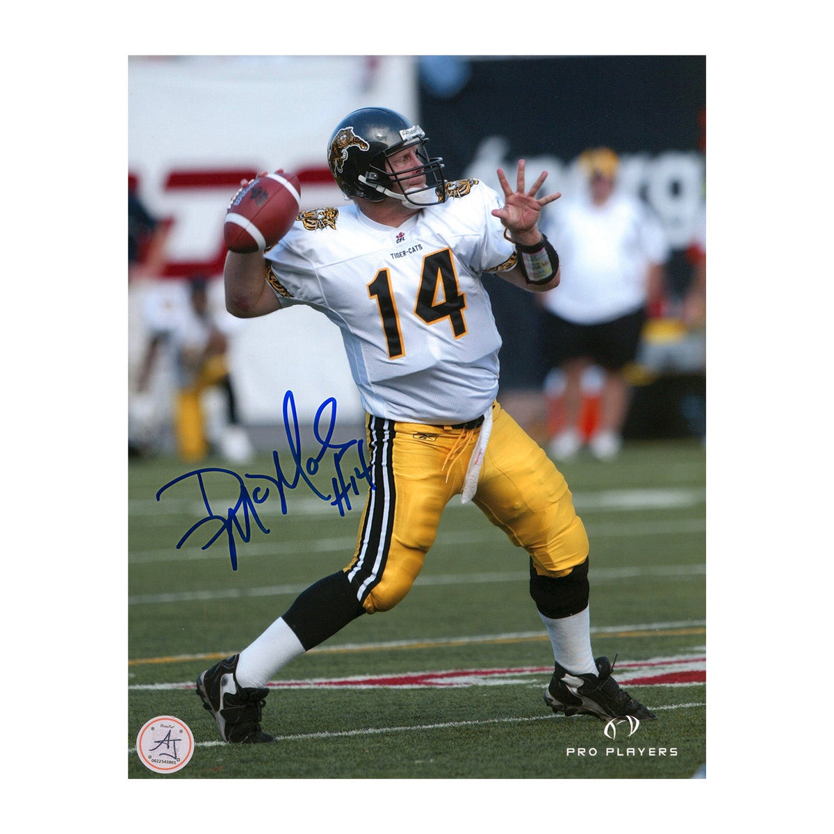 Danny McManus Autographed Hamilton Tiger-Cats Quarterback 8x10 Photo product image 1, provided for visual reference and