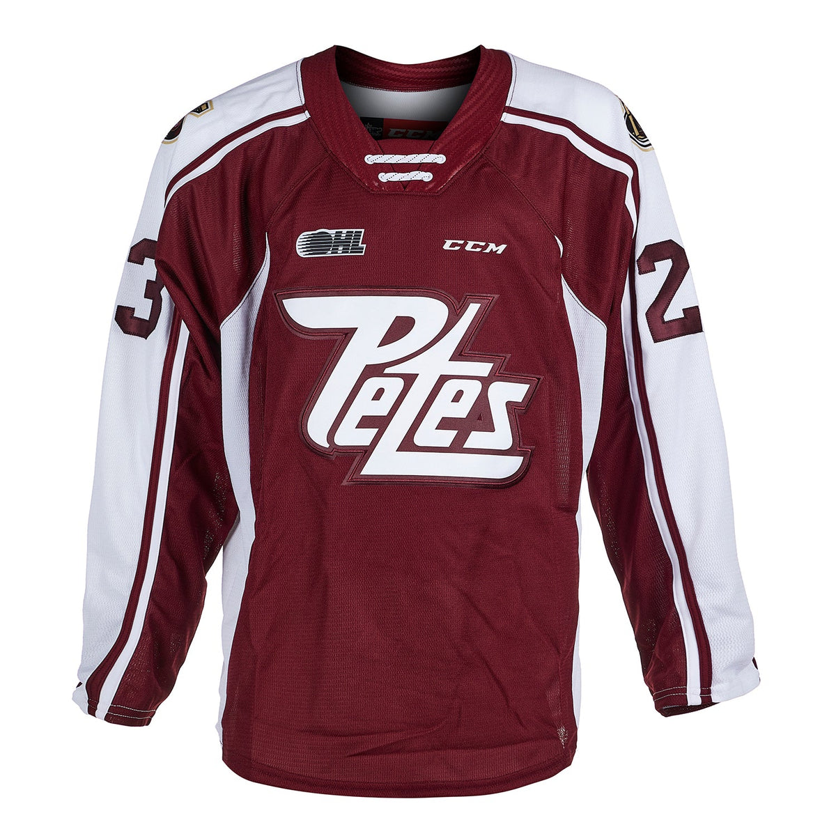 Mason McTavish Autographed Peterborough Petes CHL CCM Jersey product image 2, provided for visual reference and product
