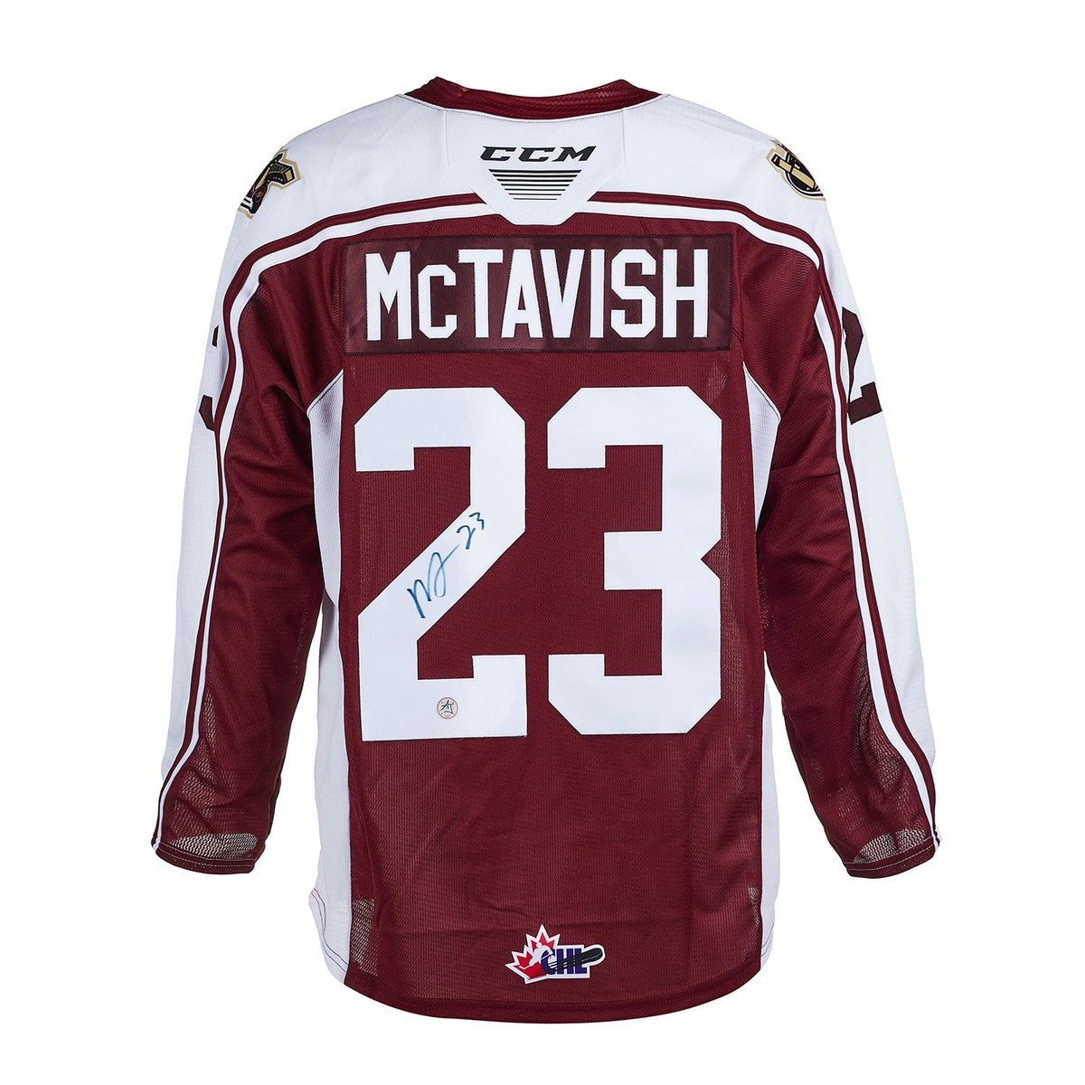 Mason McTavish Autographed Peterborough Petes CHL CCM Jersey product image 1, provided for visual reference and product