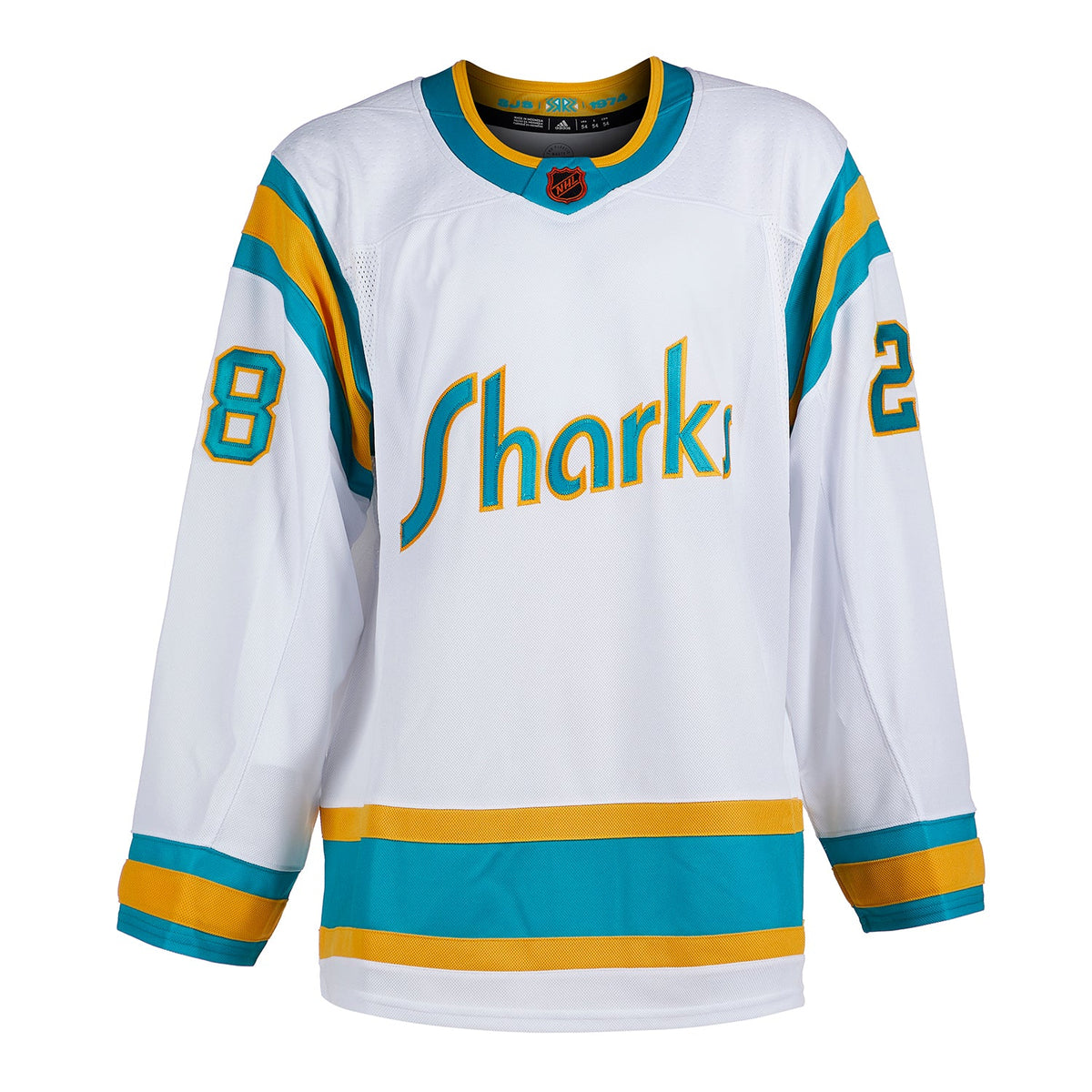 Timo Meier Signed San Jose Sharks Reverse Retro 2.0 adidas Jersey product image 2, provided for visual reference and product