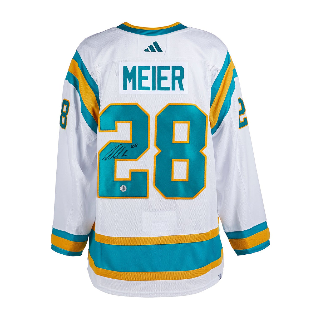 Timo Meier Signed San Jose Sharks Reverse Retro 2.0 adidas Jersey product image 1, provided for visual reference and product