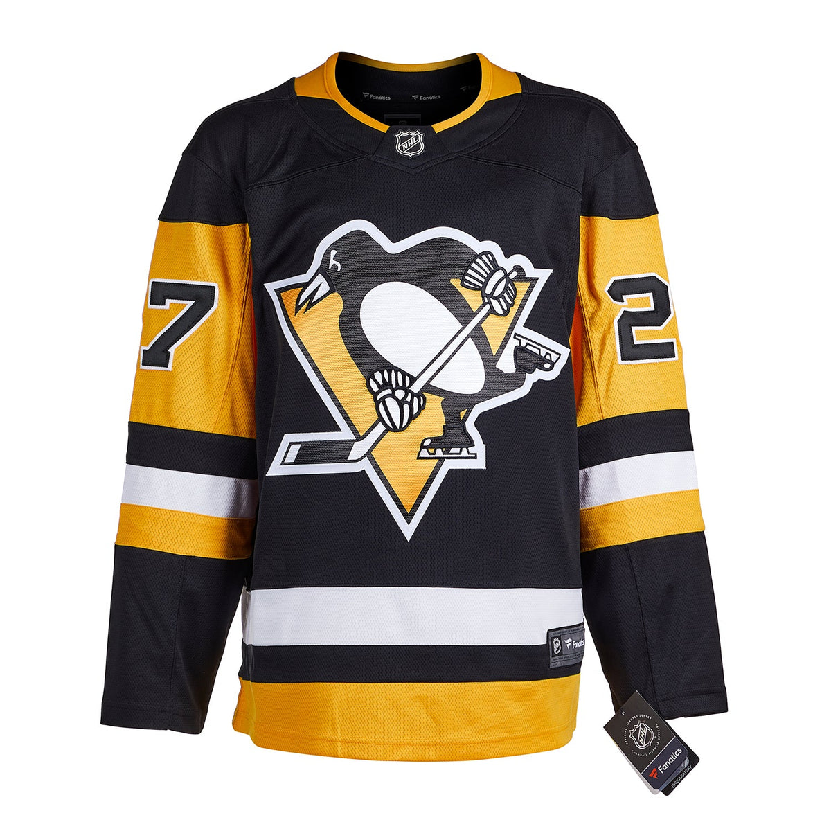 Gilles Meloche Autographed Pittsburgh Penguins Fanatics Breakaway Jersey product image 2, provided for visual reference and