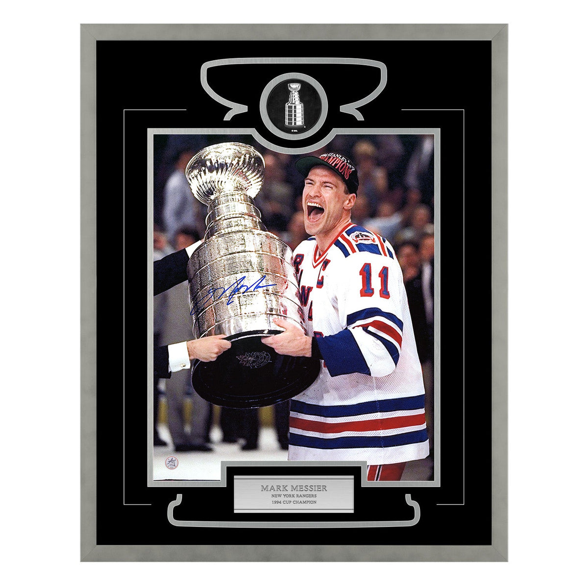 Mark Messier Signed New York Rangers Cup Champion 26x32 Frame product image 1, provided for visual reference and product