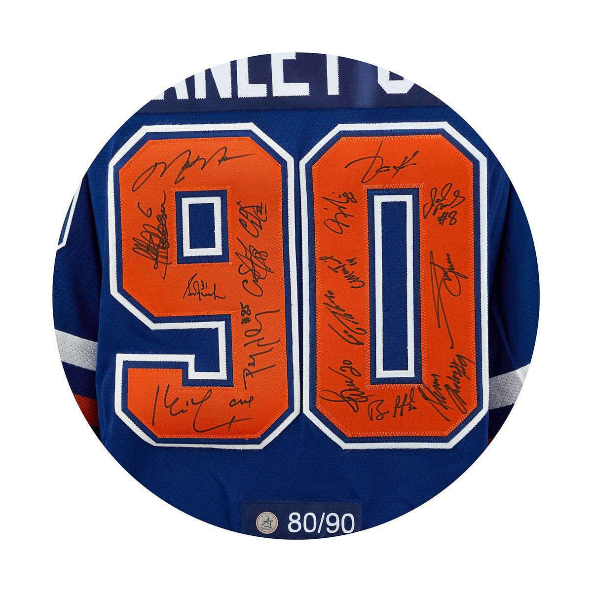 Edmonton Oilers 16 Player Team Signed 1990 Stanley Cup Classic Jersey #80/90 product image 3, provided for visual reference