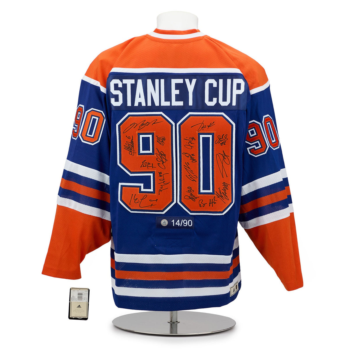 Edmonton Oilers 16 Player Team Signed 1990 Stanley Cup Classic Jersey #14/90 product image 1, provided for visual reference