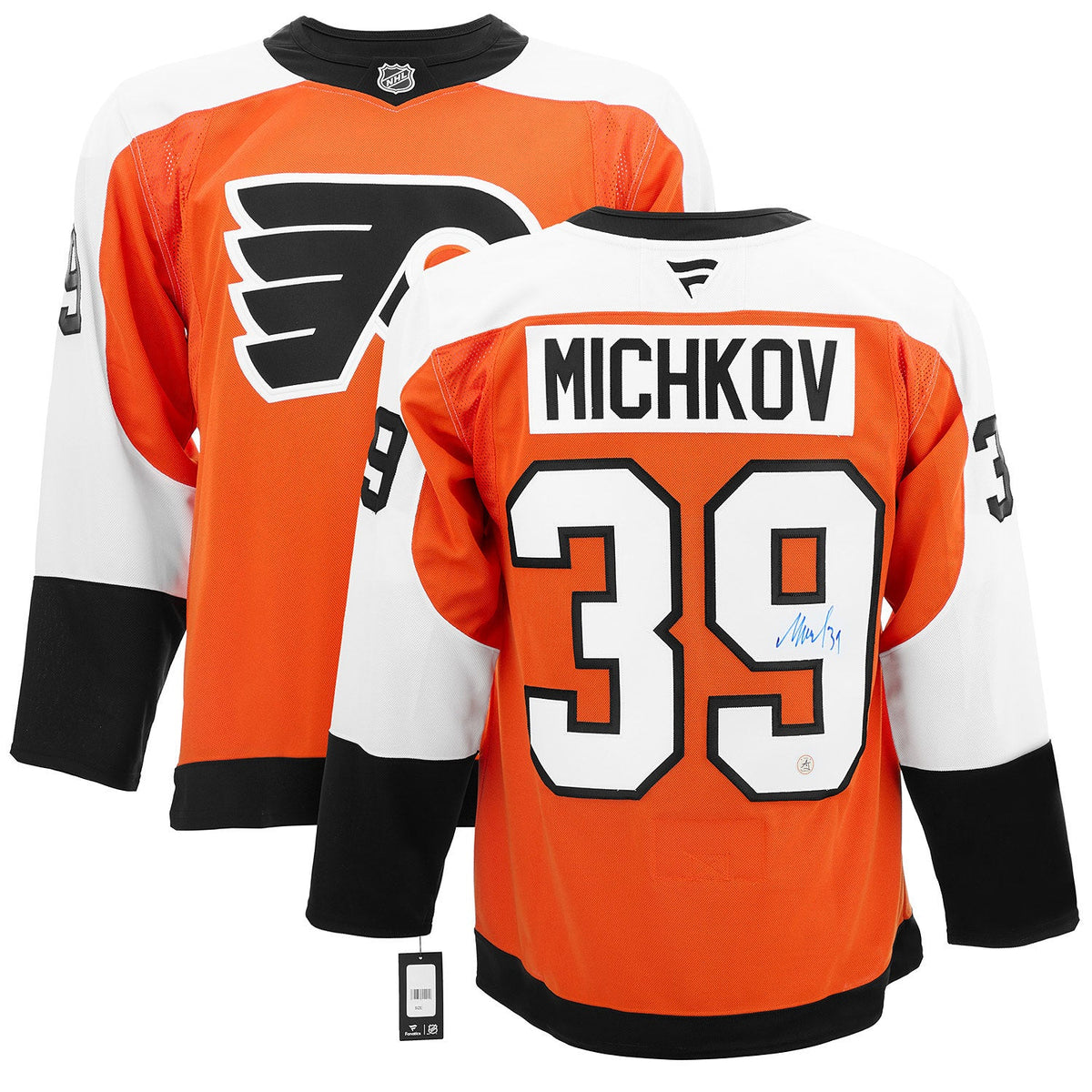 Matvei Michkov Autographed Philadelphia Flyers Fanatics Premium Jersey product image 3, provided for visual reference and