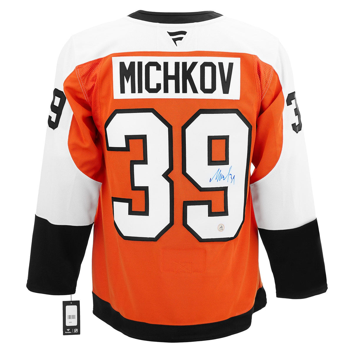 Matvei Michkov Autographed Philadelphia Flyers Fanatics Premium Jersey product image 1, provided for visual reference and