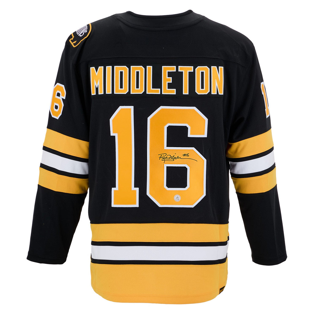 Rick Middleton Signed Boston Bruins Fanatics Breakaway Jersey product image 1, provided for visual reference and product