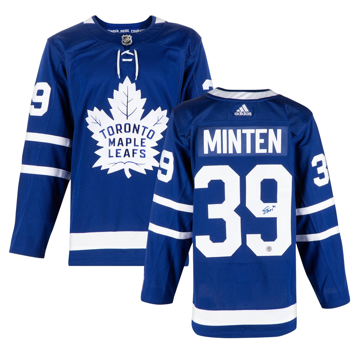 Fraser Minten Autographed Toronto Maple Leafs adidas Jersey product image 3, provided for visual reference and product