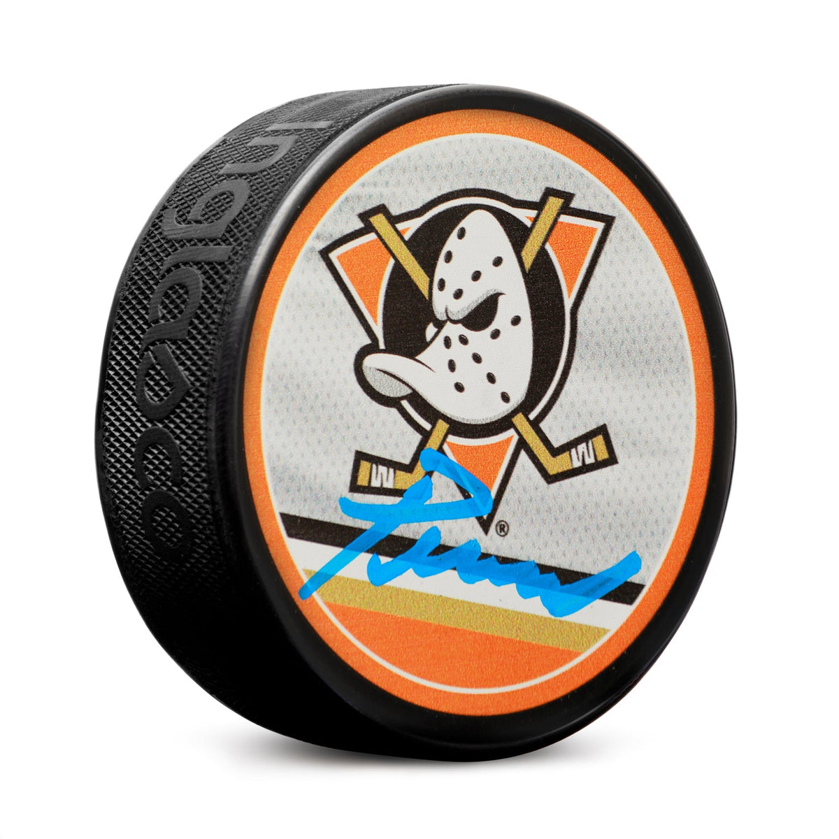 Pavel Mintyukov Signed Anaheim Ducks Stitch Design Hockey Puck product image 1, provided for visual reference and product