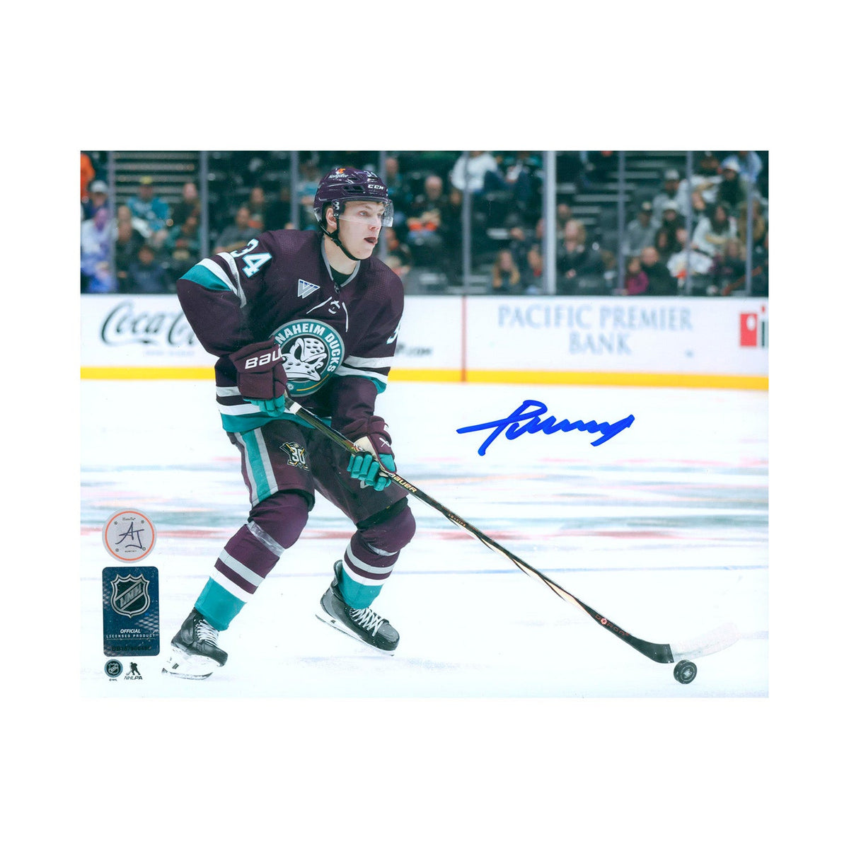Pavel Mintyukov Signed Anaheim Ducks Rookie 8x10 Photo product image 1, provided for visual reference and product detail