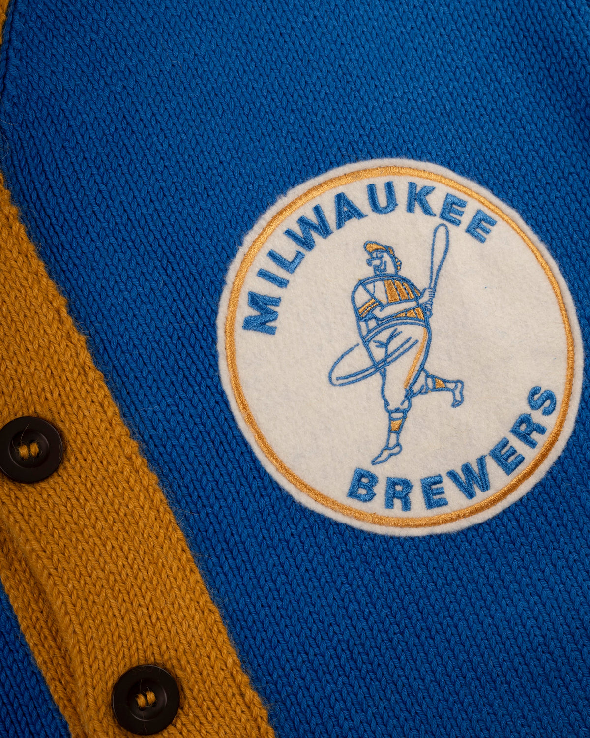 Milwaukee Brewers 1970-1977 Wool Shawl Collar Sweater product image 2, provided for visual reference and product detail