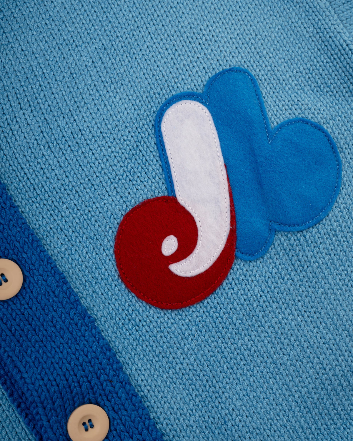 Montreal Expos 1969 Wool Shawl Collar Sweater product image 2, provided for visual reference and product detail review