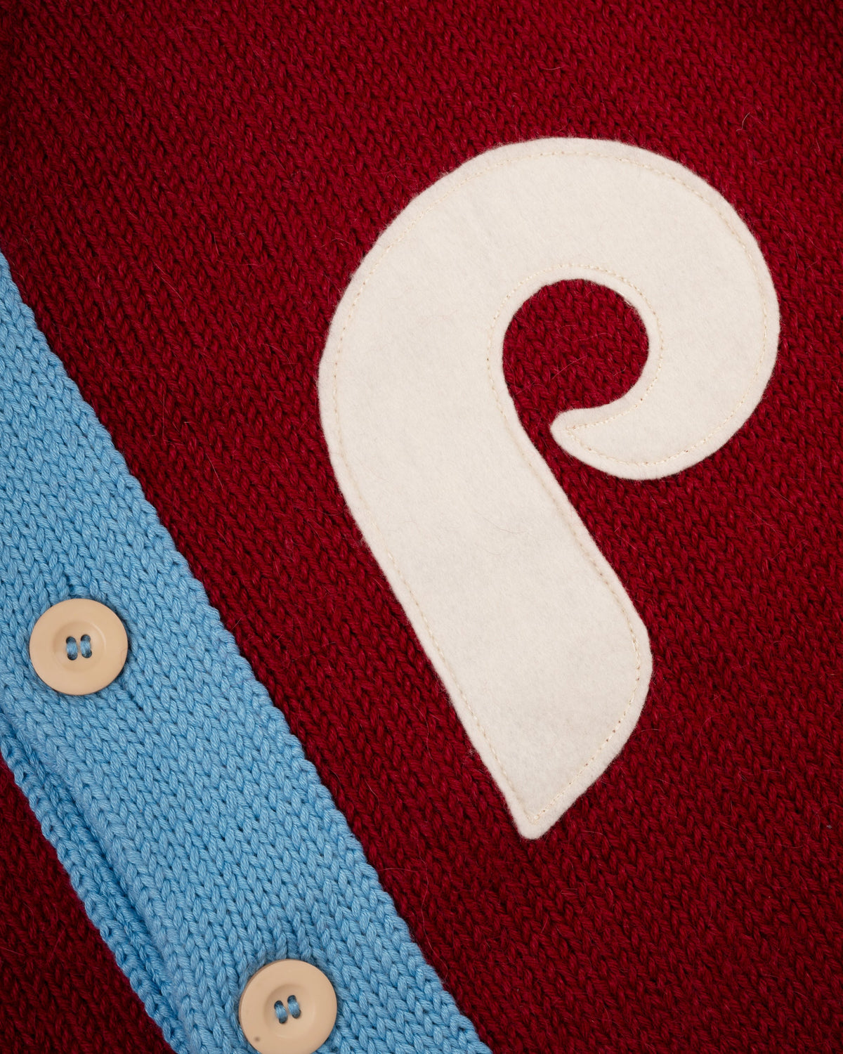 Philadelphia Phillies 1979 Wool Shawl Collar Sweater product image 2, provided for visual reference and product detail review