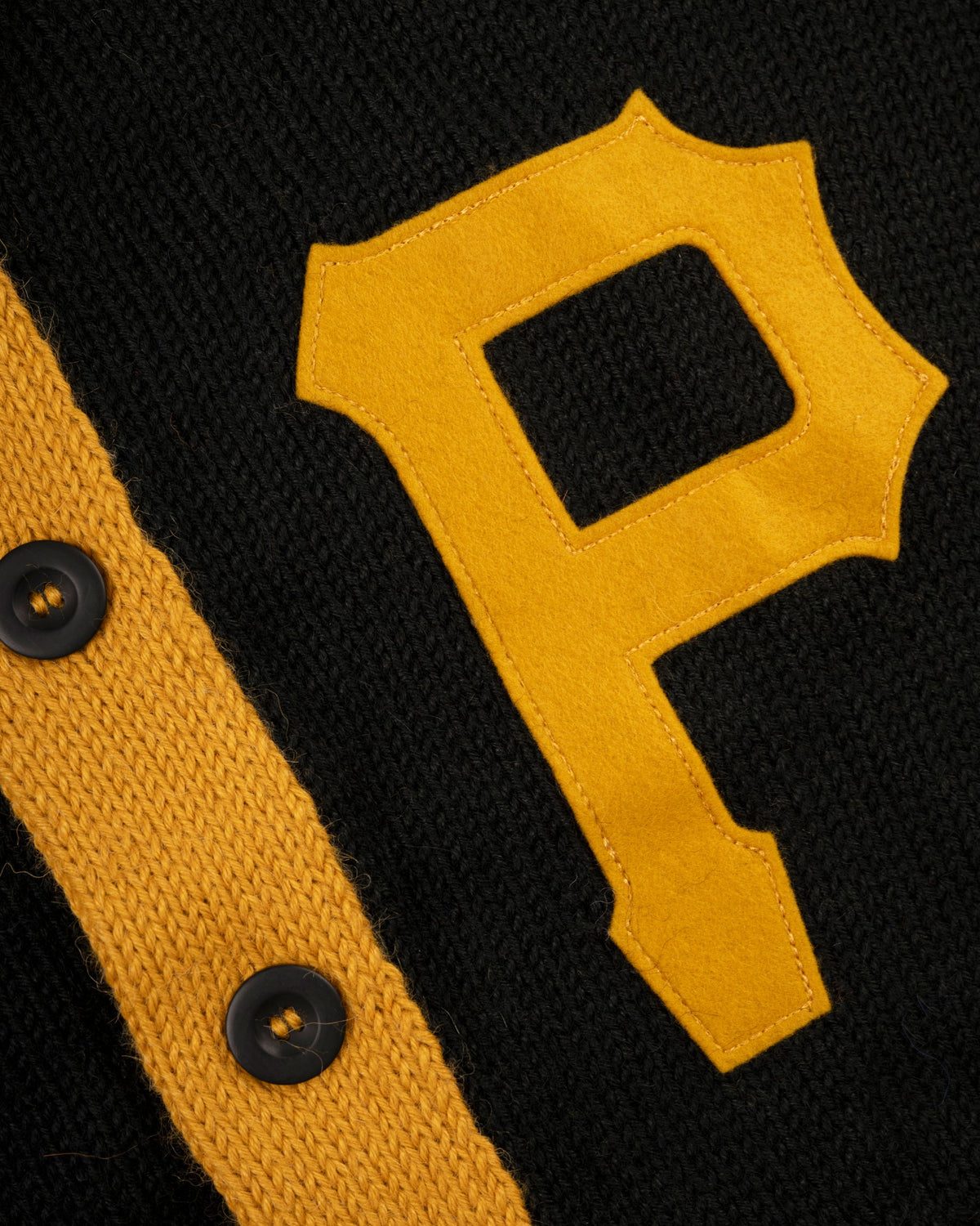 Pittsburgh Pirates 1970 Wool Shawl Collar Sweater product image 2, provided for visual reference and product detail review