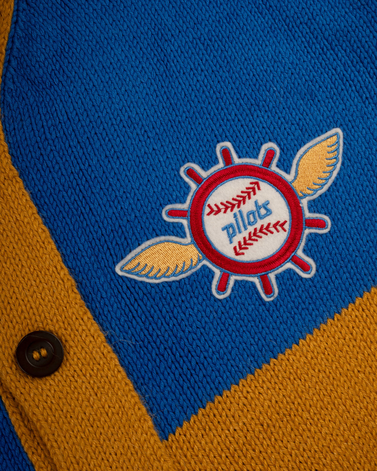 Seattle Pilots 1969 Wool Shawl Collar Sweater product image 2, provided for visual reference and product detail review