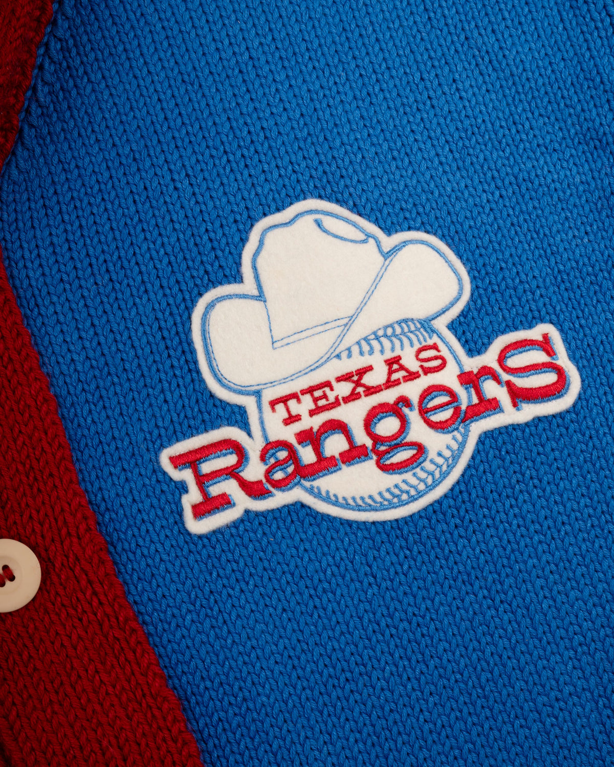 Texas Rangers 1972 Wool Shawl Collar Sweater product image 2, provided for visual reference and product detail review