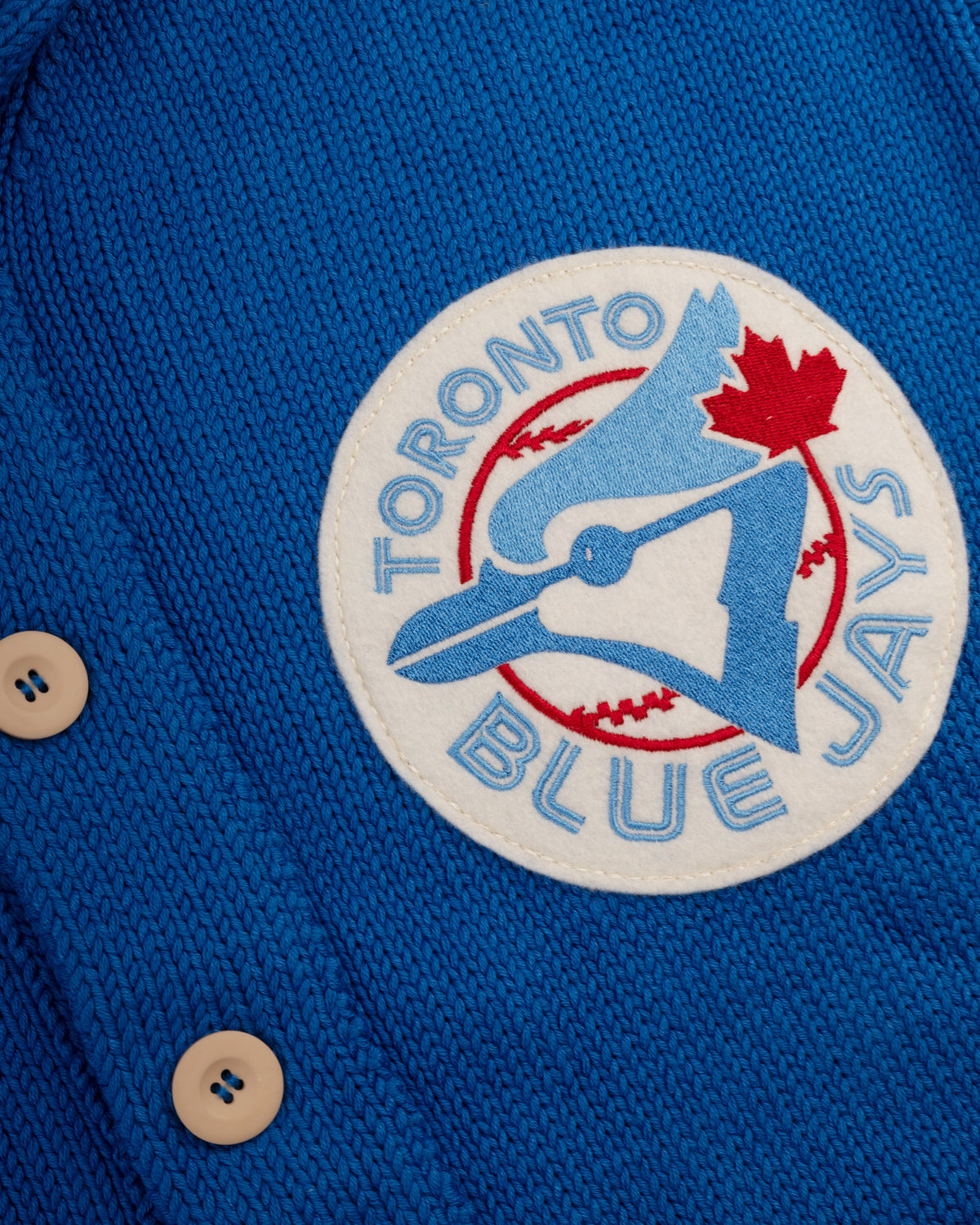 Toronto Blue Jays 1977 Wool Shawl Collar Sweater product image 2, provided for visual reference and product detail review