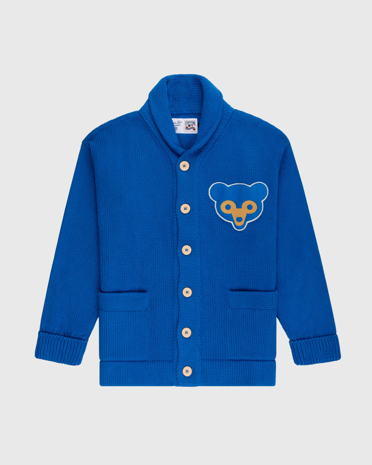 Chicago Cubs 1962 Wool Shawl Collar Sweater product image 1, provided for visual reference and product detail review