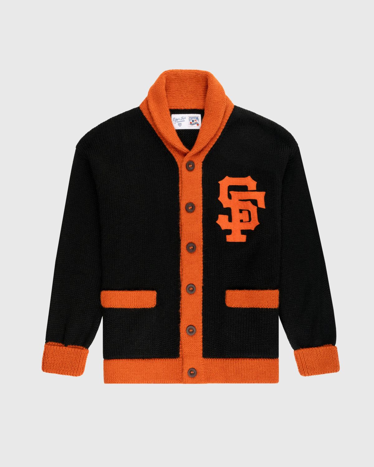 San Francisco Giants 1958-1972 Wool Shawl Collar Sweater product image 1, provided for visual reference and product detail