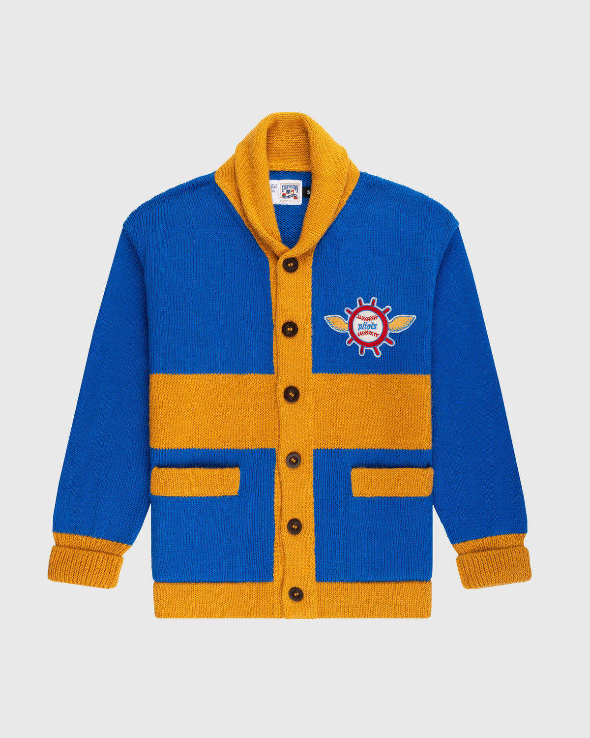 Seattle Pilots 1969 Wool Shawl Collar Sweater product image 1, provided for visual reference and product detail review